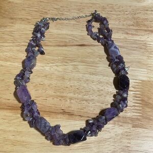 Natural Amethyst Multilayer Statement Necklace